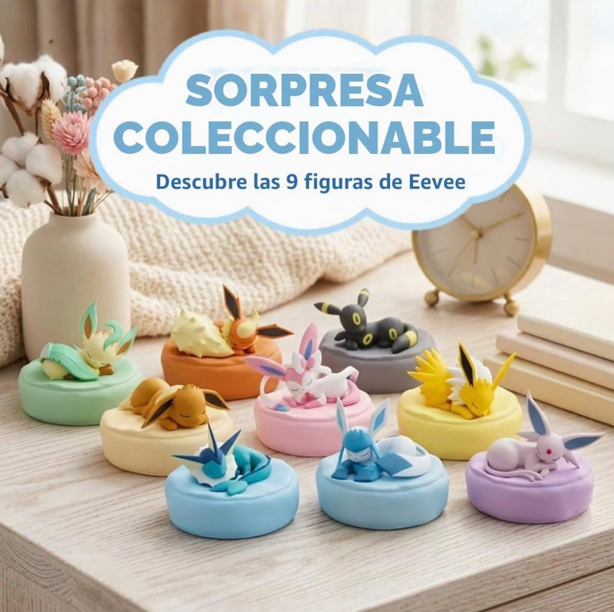 Pokémon Sleeping Eevee Series - 9 figuras coleccionables